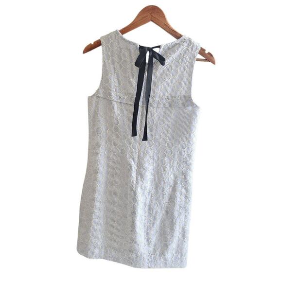 J.Crew Sleeveless Eyelet Shift Dress Blue / White Size 00 - Picture 6 of 10
